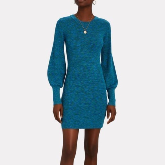 Intermix Mia Puff Sleeve Mini Sweater Dress - NWT - Picture 1 of 10